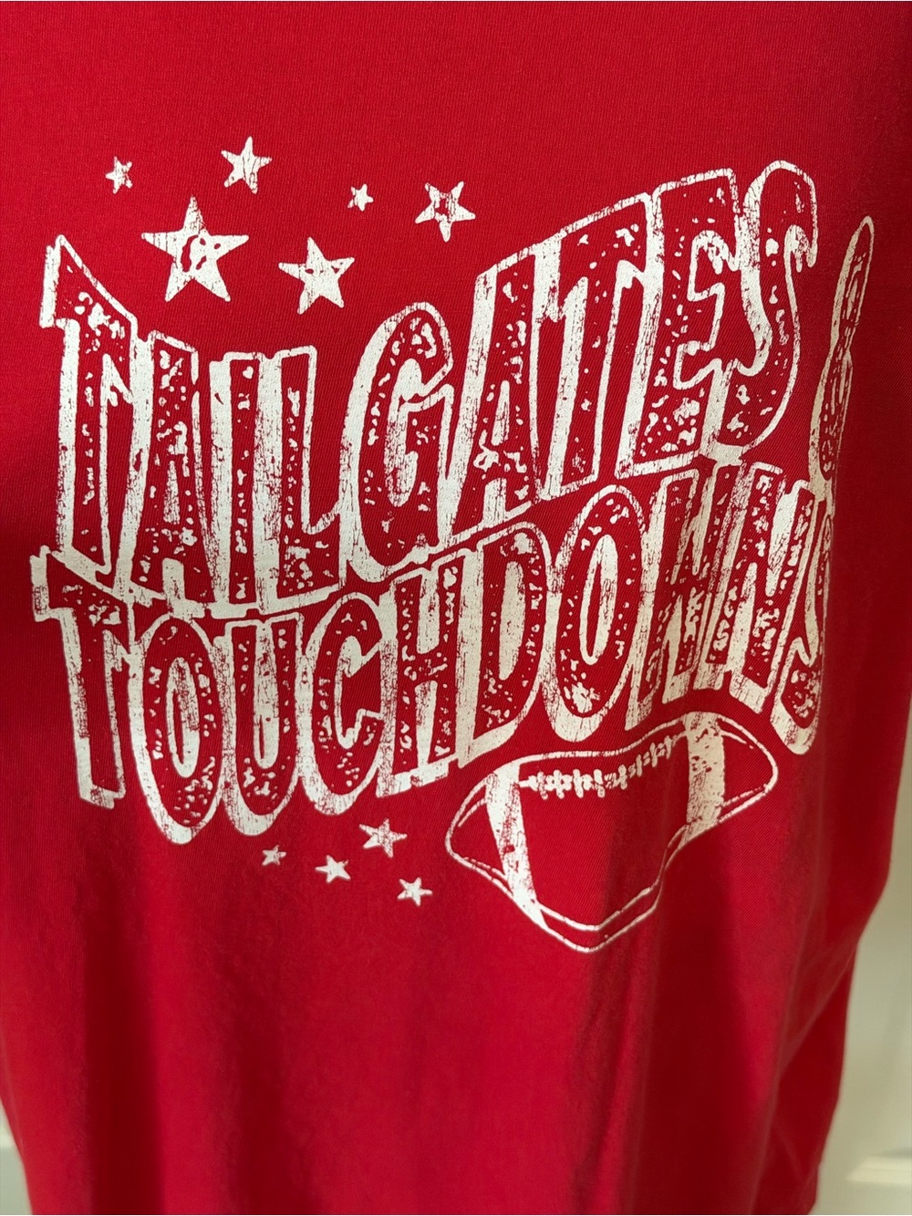 Comfort Colors Red Tailgate & Touchdowns Women’s Graphic Tee Size XL EUC - Picture 3 of 9